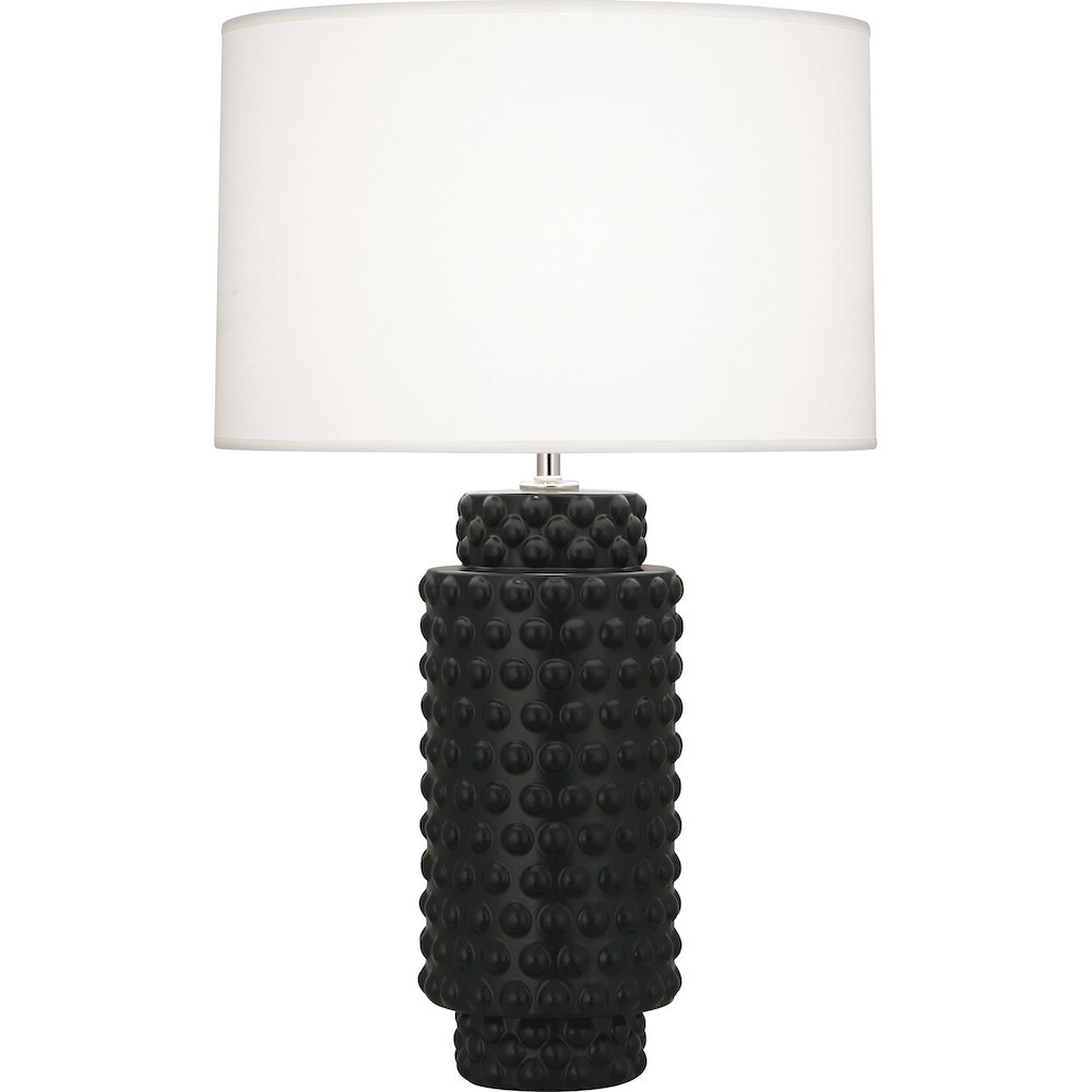 Matte Obsidian Dolly Table Lamp in Matte Obsidian Glazed Textured Ceramic Color. Picture 1