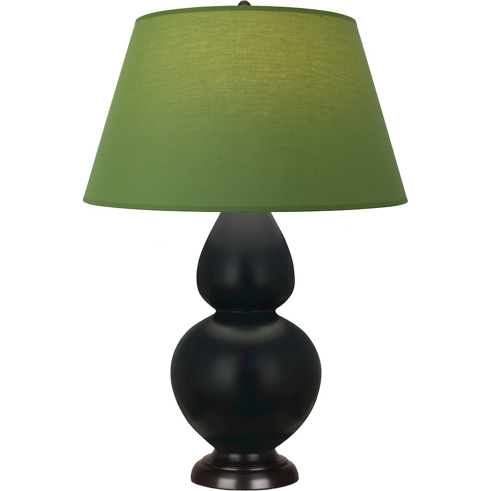Matte Obsidian Double Gourd Table Lamp in Matte Obsidian Glazed Ceramic Color. Picture 1