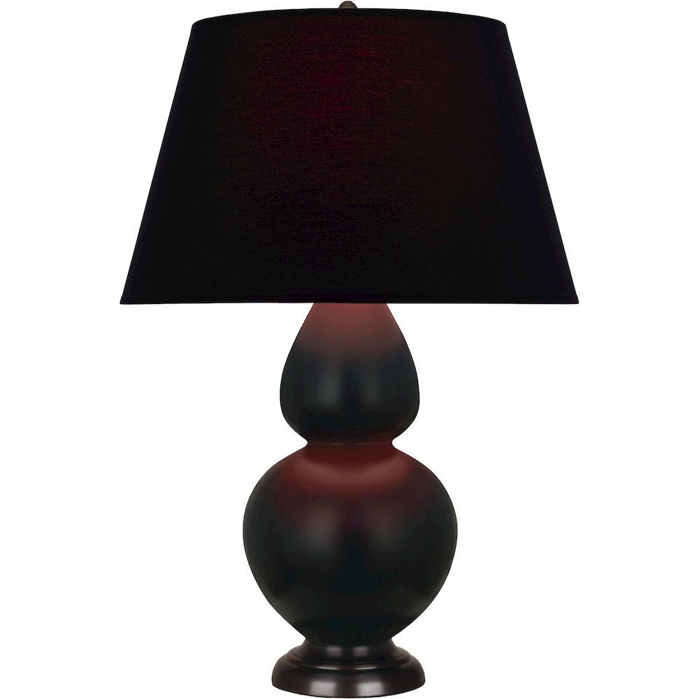 Matte Obsidian Double Gourd Table Lamp in Matte Obsidian Glazed Ceramic Color. Picture 1