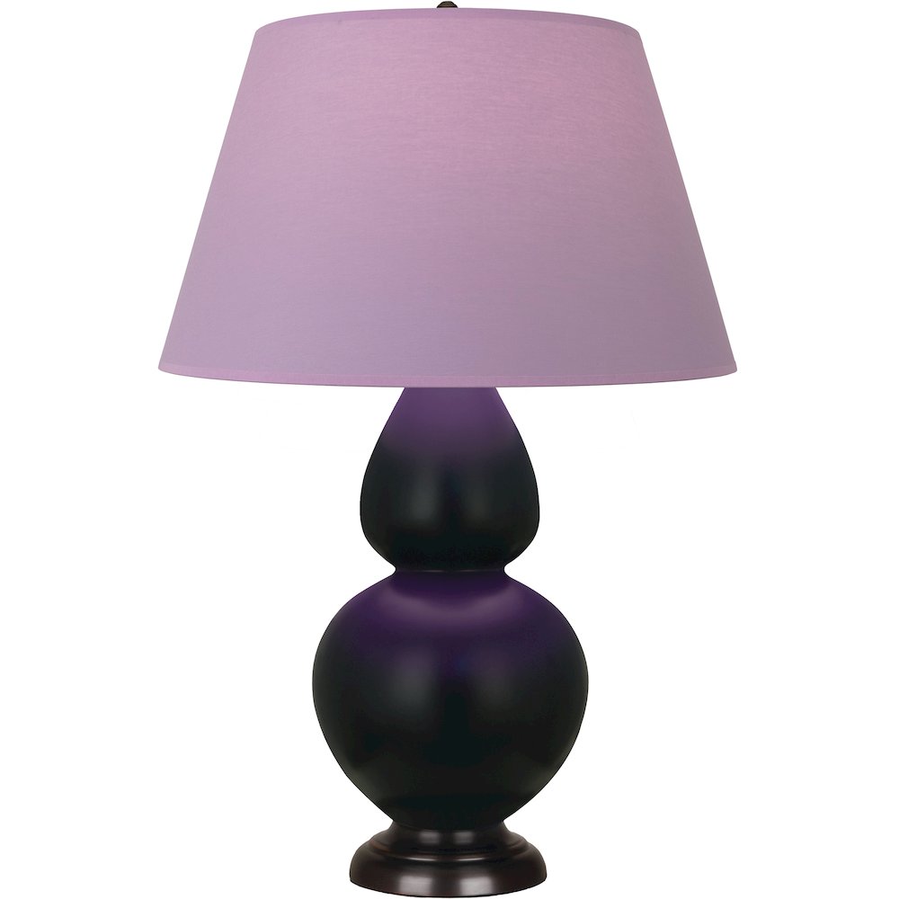 Matte Obsidian Double Gourd Table Lamp in Matte Obsidian Glazed Ceramic Color. Picture 1
