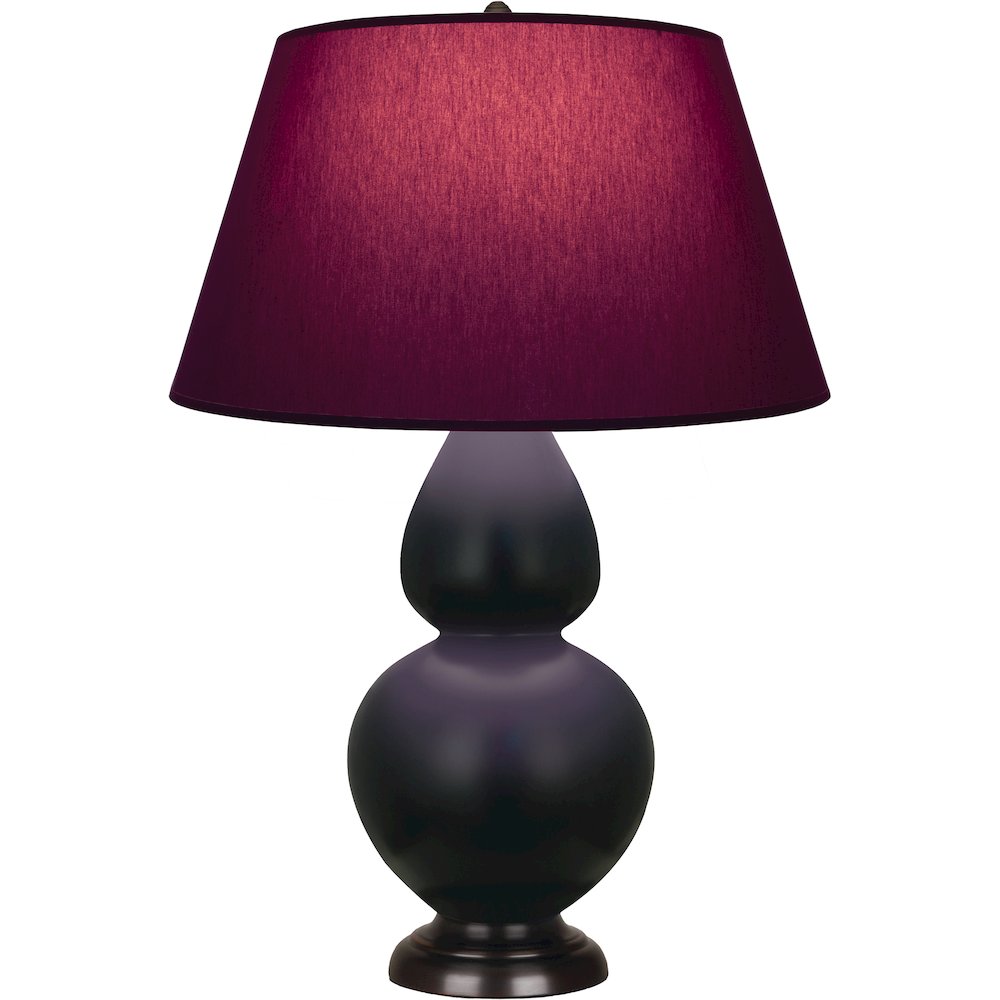 Matte Obsidian Double Gourd Table Lamp in Matte Obsidian Glazed Ceramic Color. Picture 1