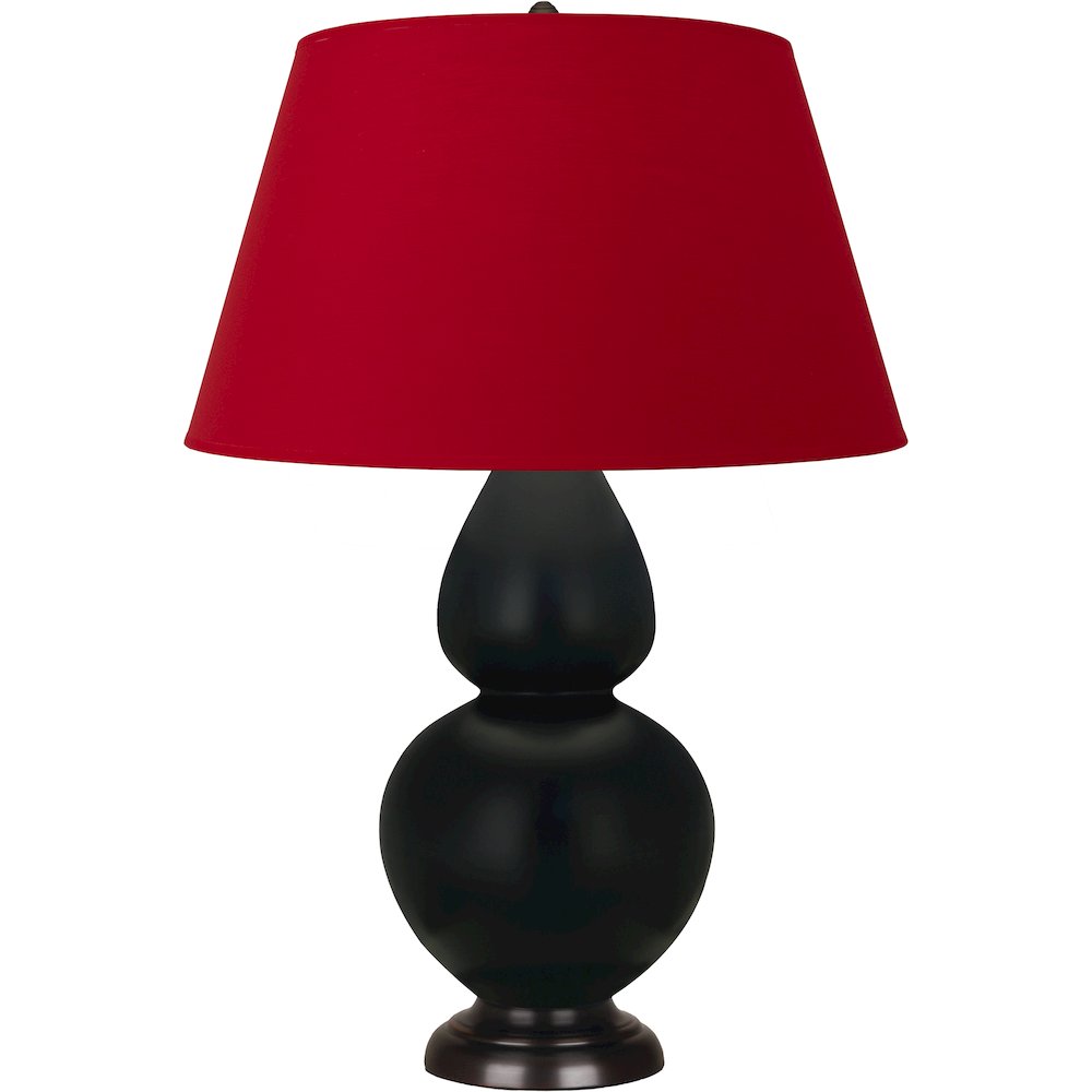 Matte Obsidian Double Gourd Table Lamp in Matte Obsidian Glazed Ceramic Color. Picture 1