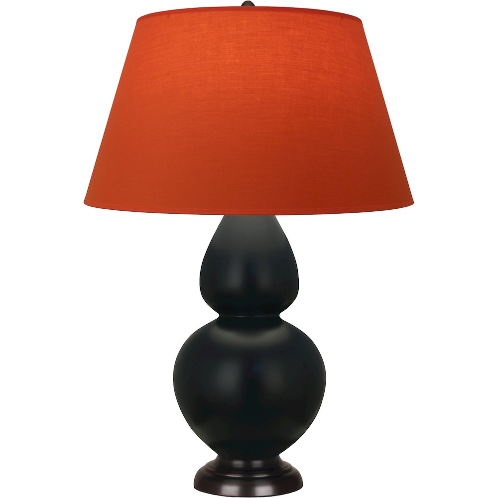 Matte Obsidian Double Gourd Table Lamp in Matte Obsidian Glazed Ceramic Color. Picture 1