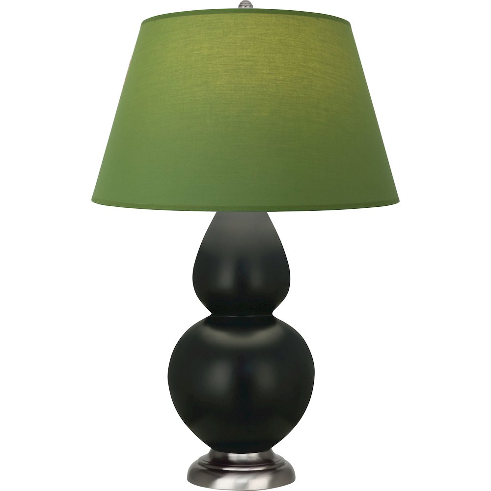 Matte Obsidian Double Gourd Table Lamp in Matte Obsidian Glazed Ceramic Color. Picture 1