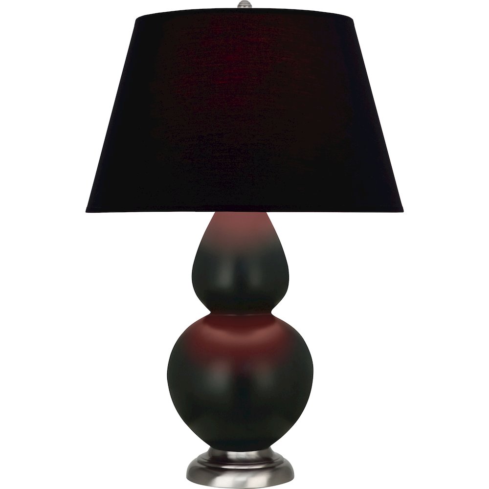 Matte Obsidian Double Gourd Table Lamp in Matte Obsidian Glazed Ceramic Color. Picture 1