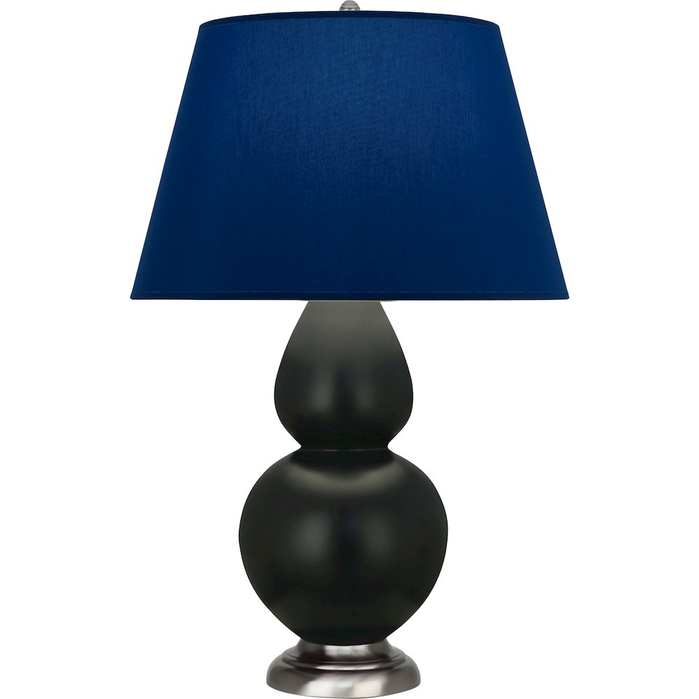 Matte Obsidian Double Gourd Table Lamp in Matte Obsidian Glazed Ceramic Color. Picture 1
