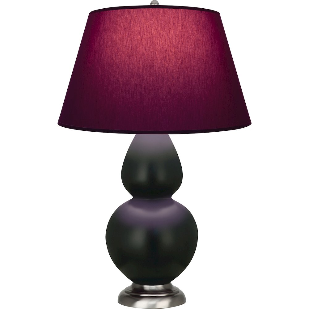 Matte Obsidian Double Gourd Table Lamp in Matte Obsidian Glazed Ceramic Color. Picture 1