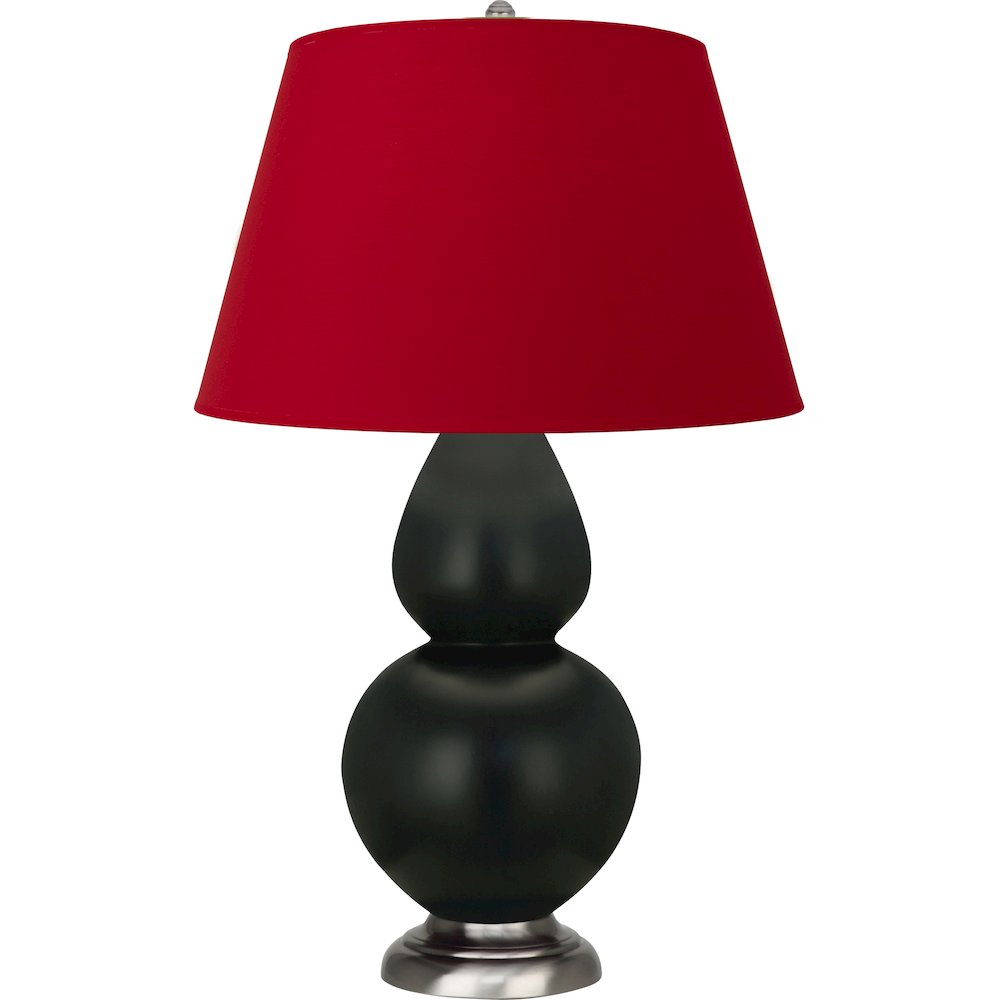 Matte Obsidian Double Gourd Table Lamp in Matte Obsidian Glazed Ceramic Color. Picture 1
