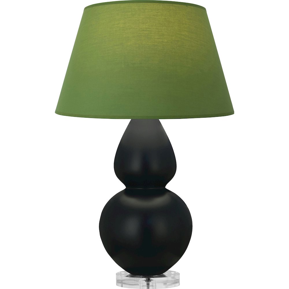 Matte Obsidian Double Gourd Table Lamp in Matte Obsidian Glazed Ceramic Color. Picture 1