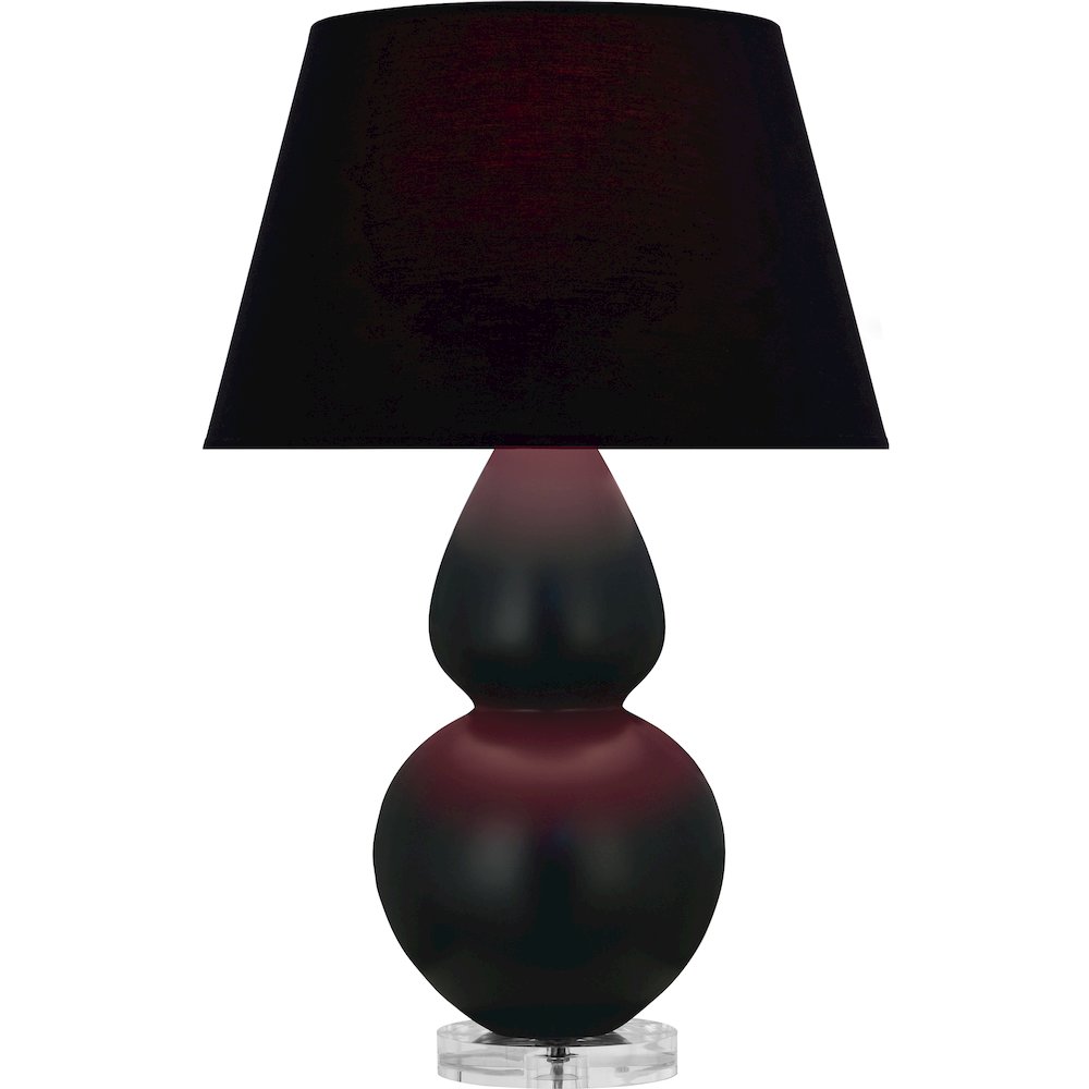 Matte Obsidian Double Gourd Table Lamp in Matte Obsidian Glazed Ceramic Color. Picture 1