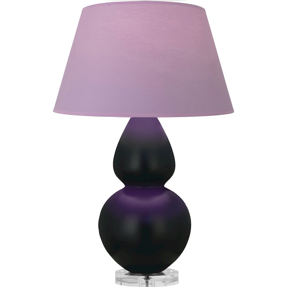Matte Obsidian Double Gourd Table Lamp in Matte Obsidian Glazed Ceramic Color. Picture 1