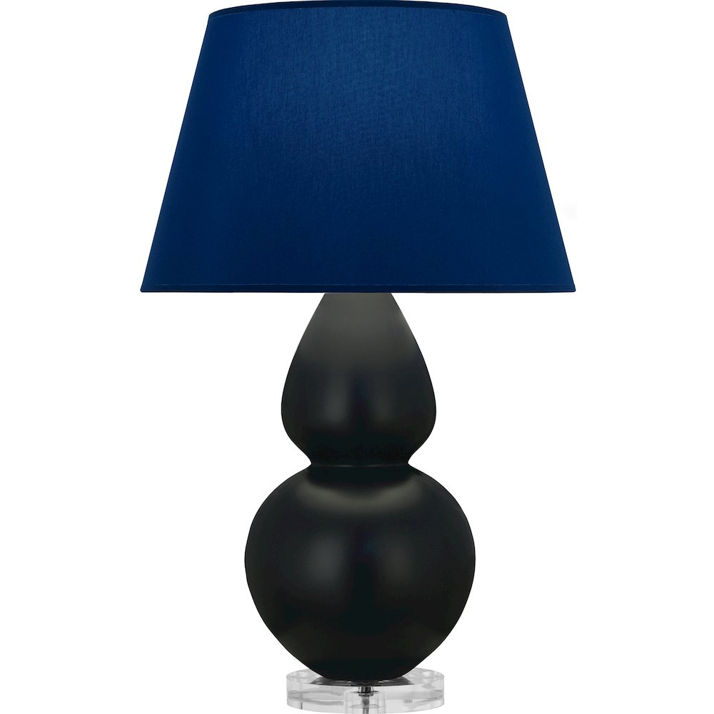 Matte Obsidian Double Gourd Table Lamp in Matte Obsidian Glazed Ceramic Color. Picture 1