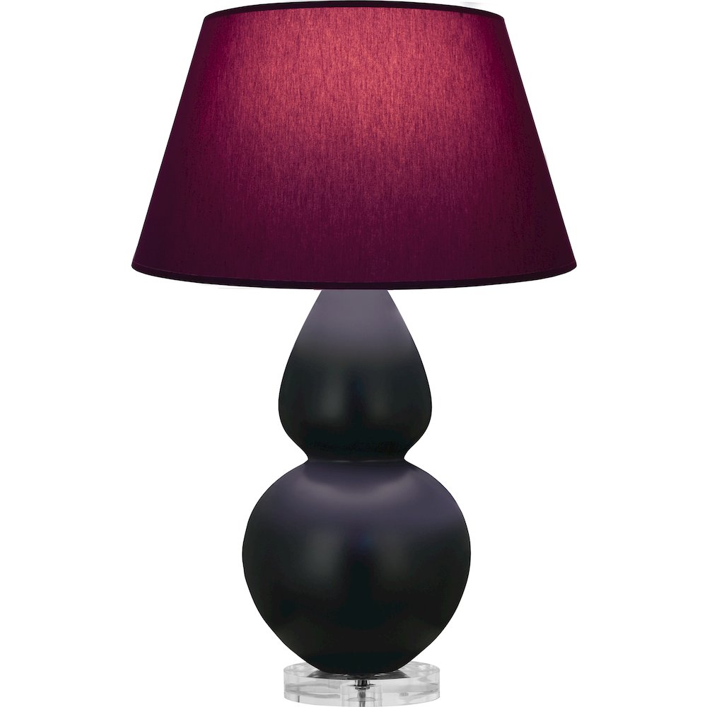 Matte Obsidian Double Gourd Table Lamp in Matte Obsidian Glazed Ceramic Color. Picture 1