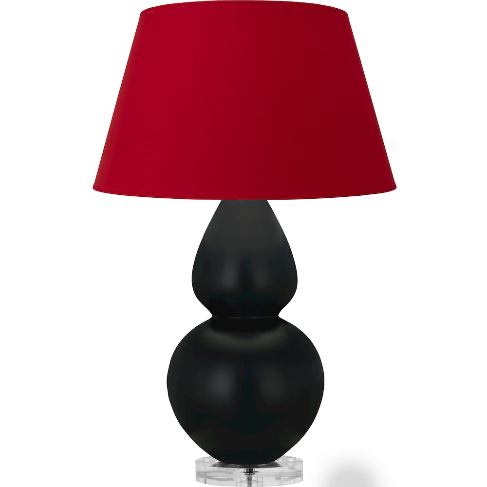 Matte Obsidian Double Gourd Table Lamp in Matte Obsidian Glazed Ceramic Color. Picture 1