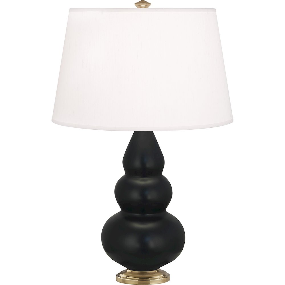 Matte Obsidian Small Triple Gourd Accent Lamp. Picture 1