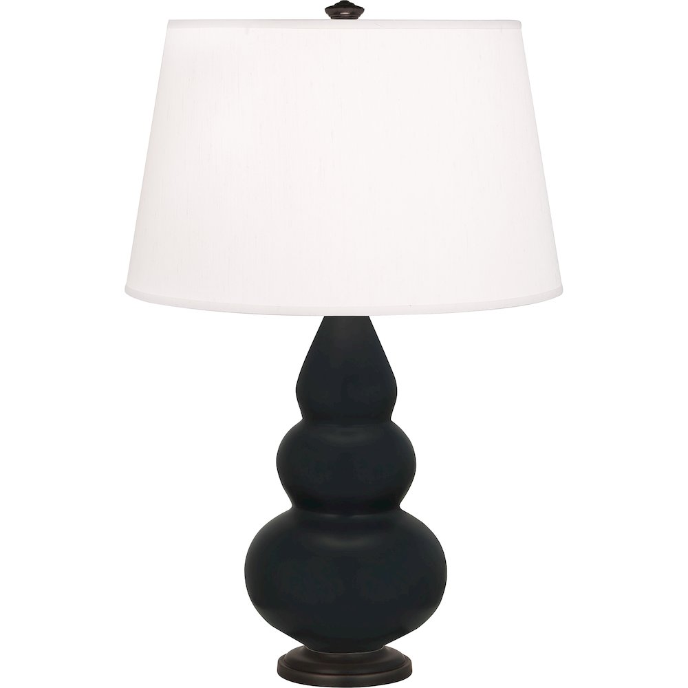 Matte Obsidian Small Triple Gourd Accent Lamp. Picture 1