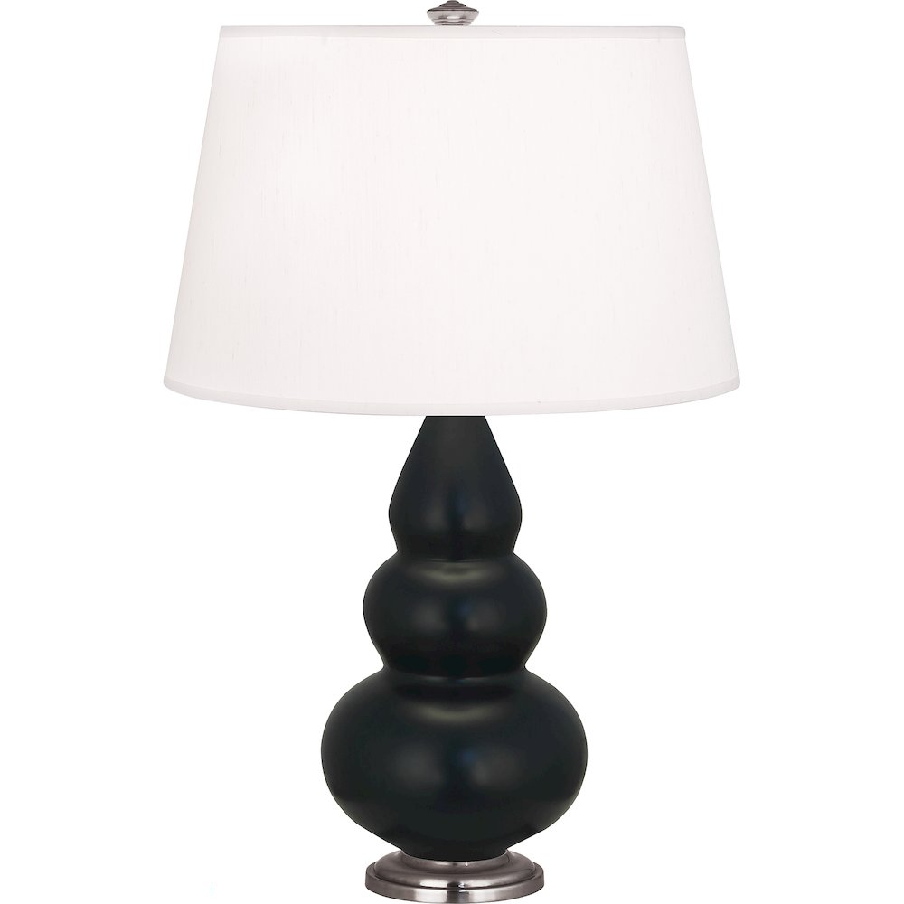 Matte Obsidian Small Triple Gourd Accent Lamp. Picture 1