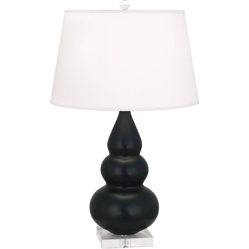 Matte Obsidian Small Triple Gourd Accent Lamp. Picture 1