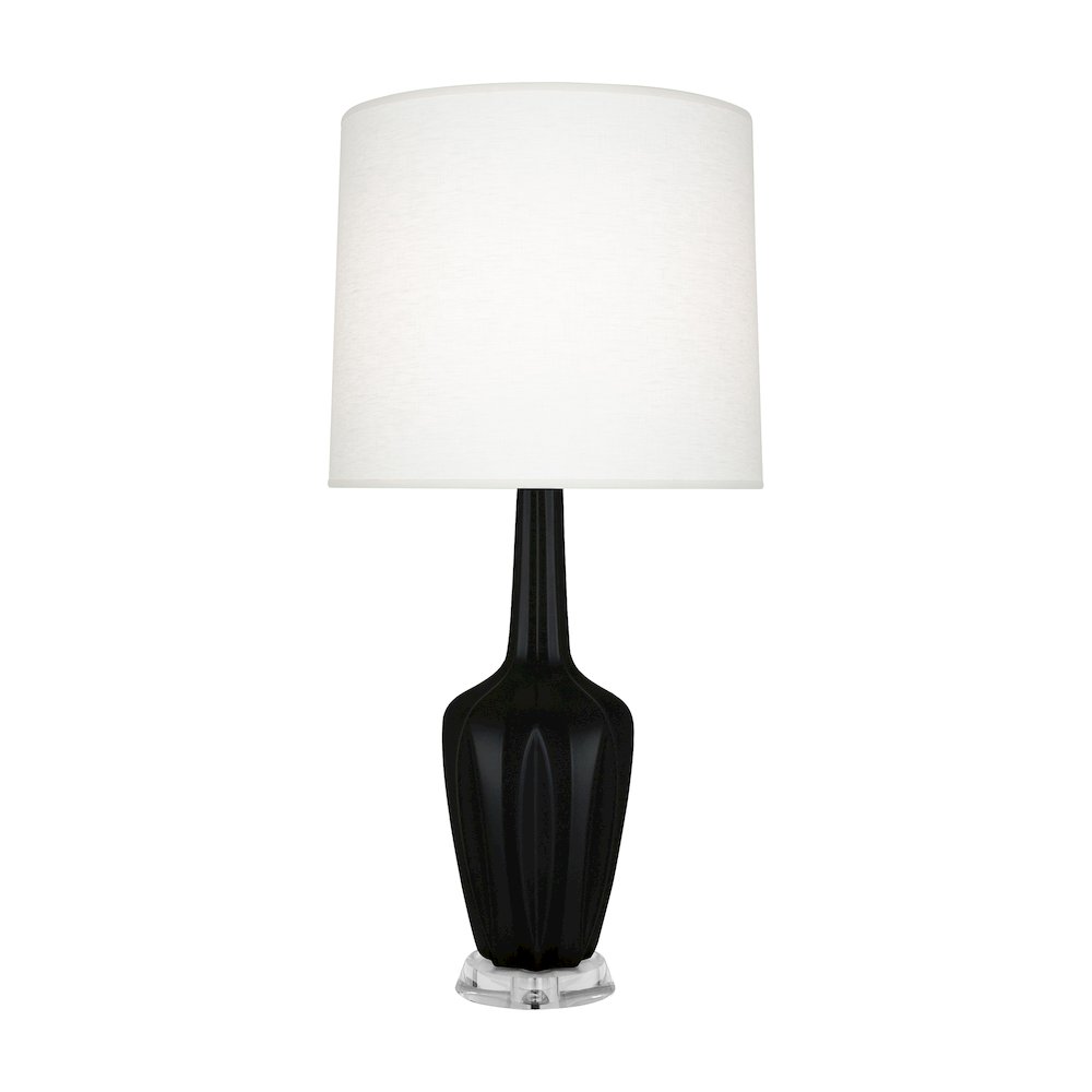 Matte Obsidian Emma Accent Lamp in Matte Obsidian Glazed Ceramic Color. Picture 1