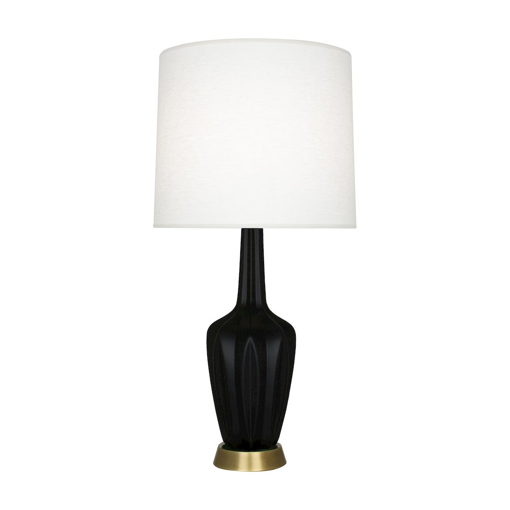 Matte Obsidian Emma Accent Lamp in Matte Obsidian Glazed Ceramic Color. Picture 1