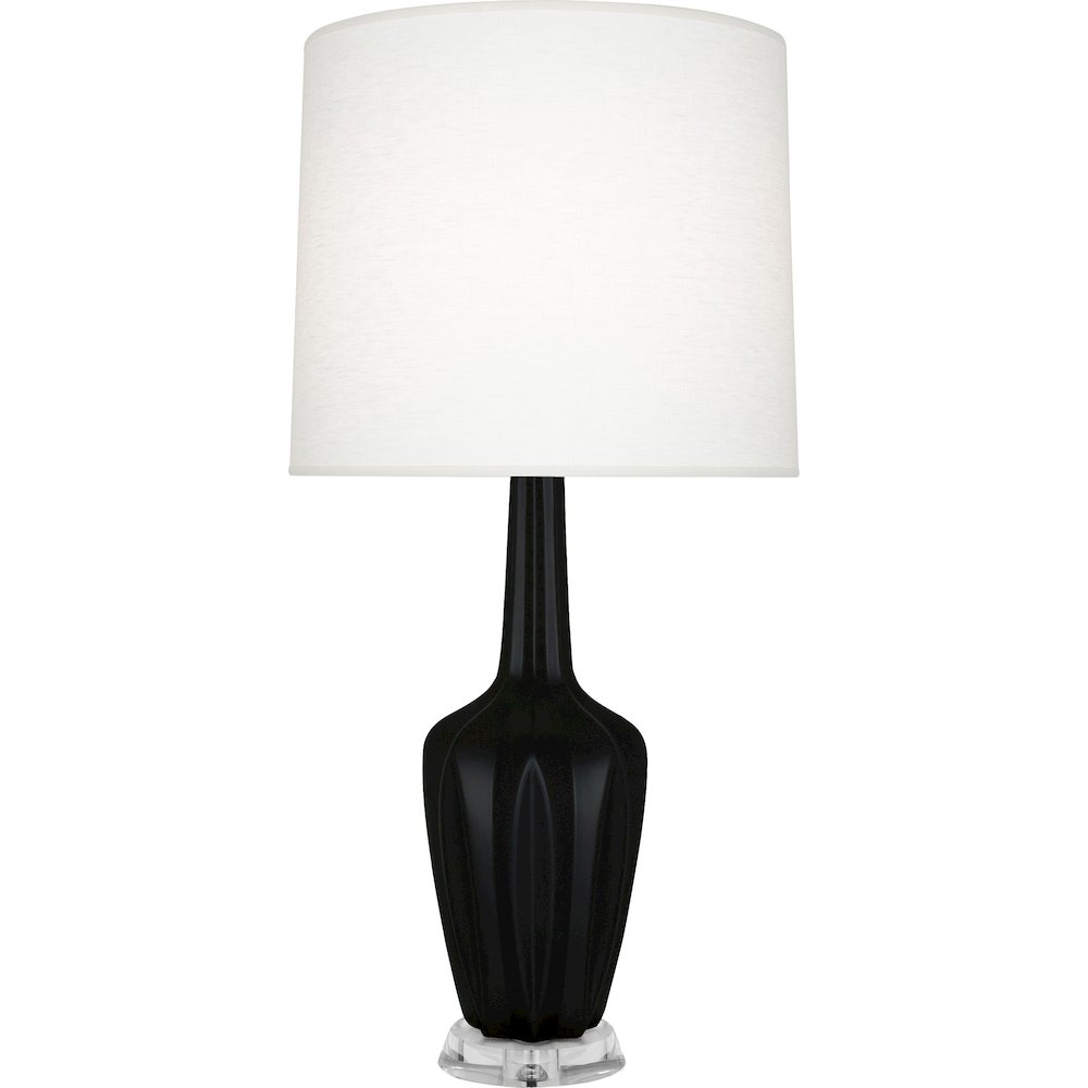 Matte Obsidian Emma Table Lamp in Matte Obsidian Glazed Ceramic Color. Picture 1