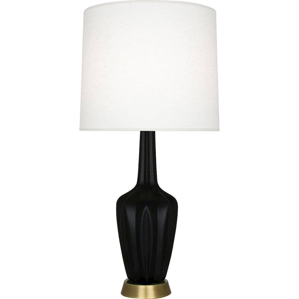 Matte Obsidian Emma Table Lamp in Matte Obsidian Glazed Ceramic Color. Picture 1
