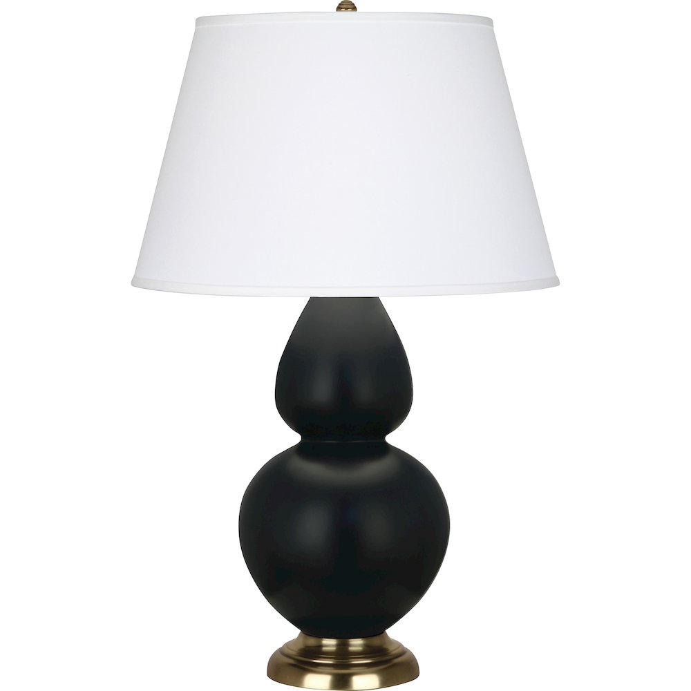 Matte Obsidian Double Gourd Table Lamp in Matte Obsidian Glazed Ceramic Color. Picture 1