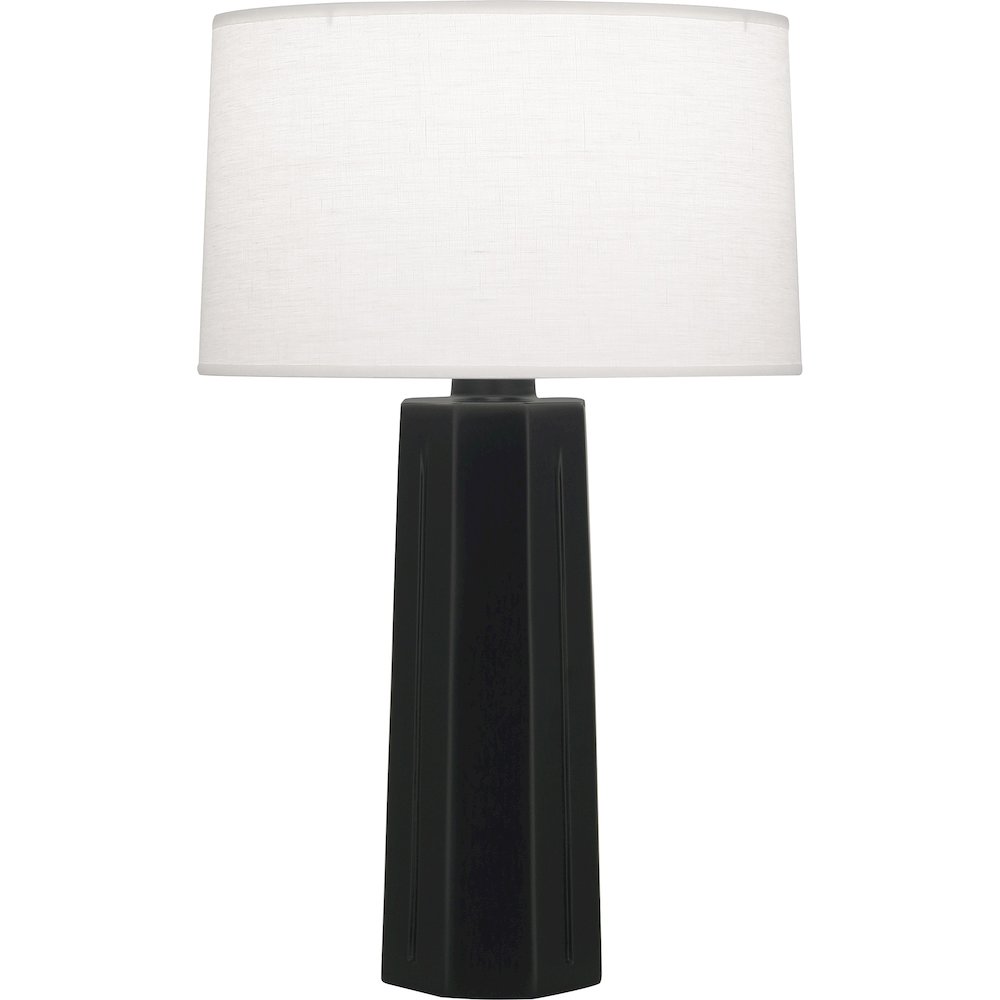 Matte Obsidian Mason Table Lamp in Matte Obsidian Glazed Ceramic Color. Picture 1