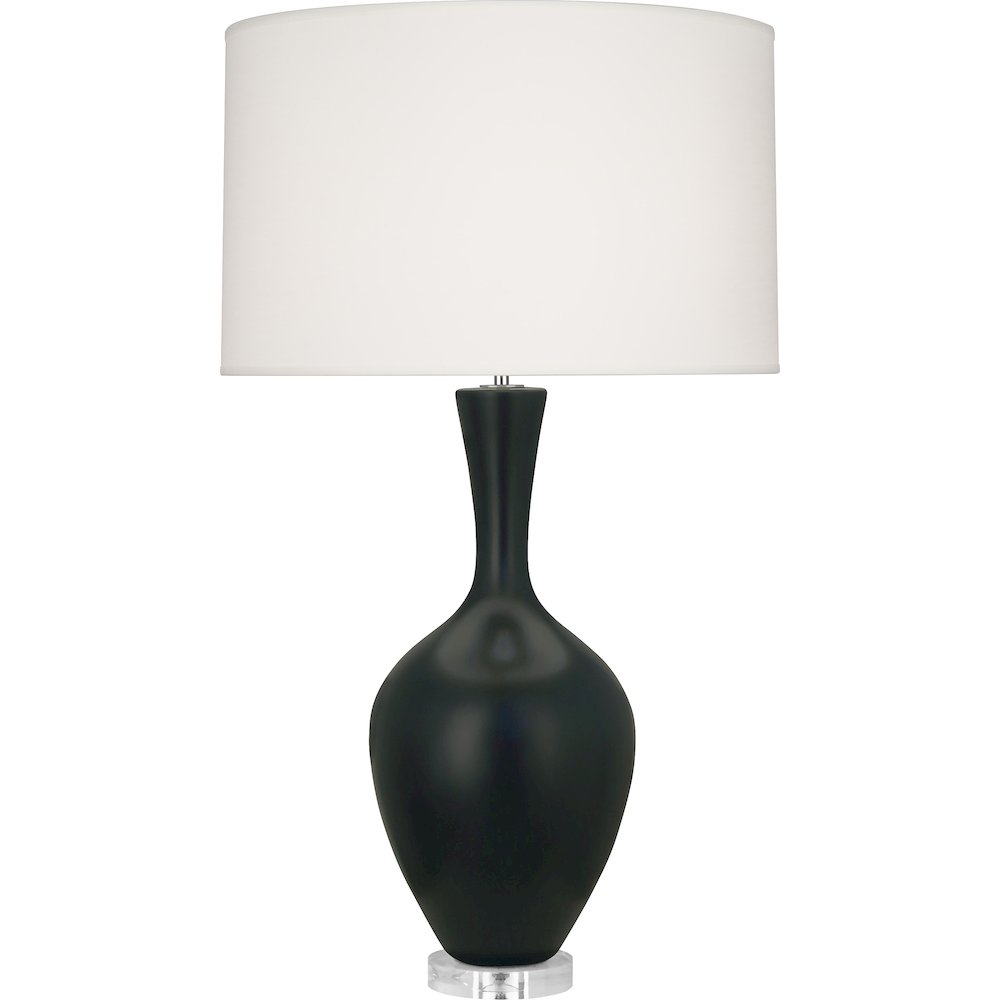 Matte Obsidian Audrey Table Lamp in Matte Obsidian Glazed Ceramic Color. Picture 1