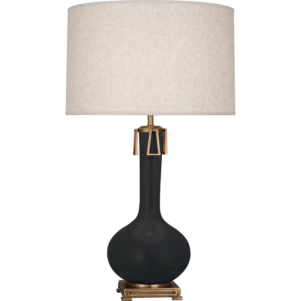 Matte Obsidian Athena Table Lamp in Matte Obsidian Glazed Ceramic Color. Picture 1