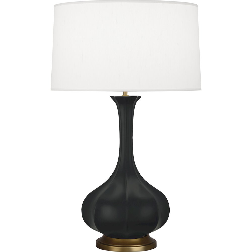 Matte Obsidian Pike Table Lamp in Matte Obsidian Glazed Ceramic Color. Picture 1