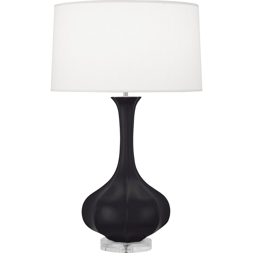 Matte Obsidian Pike Table Lamp in Matte Obsidian Glazed Ceramic Color. Picture 1