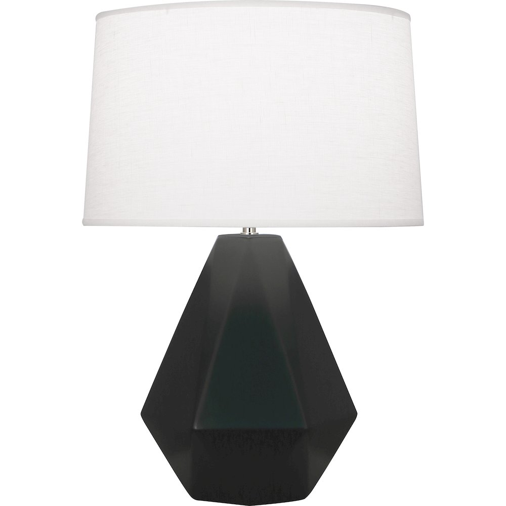 Matte Obsidian Delta Table Lamp in Matte Obsidian Glazed Ceramic Color. Picture 1