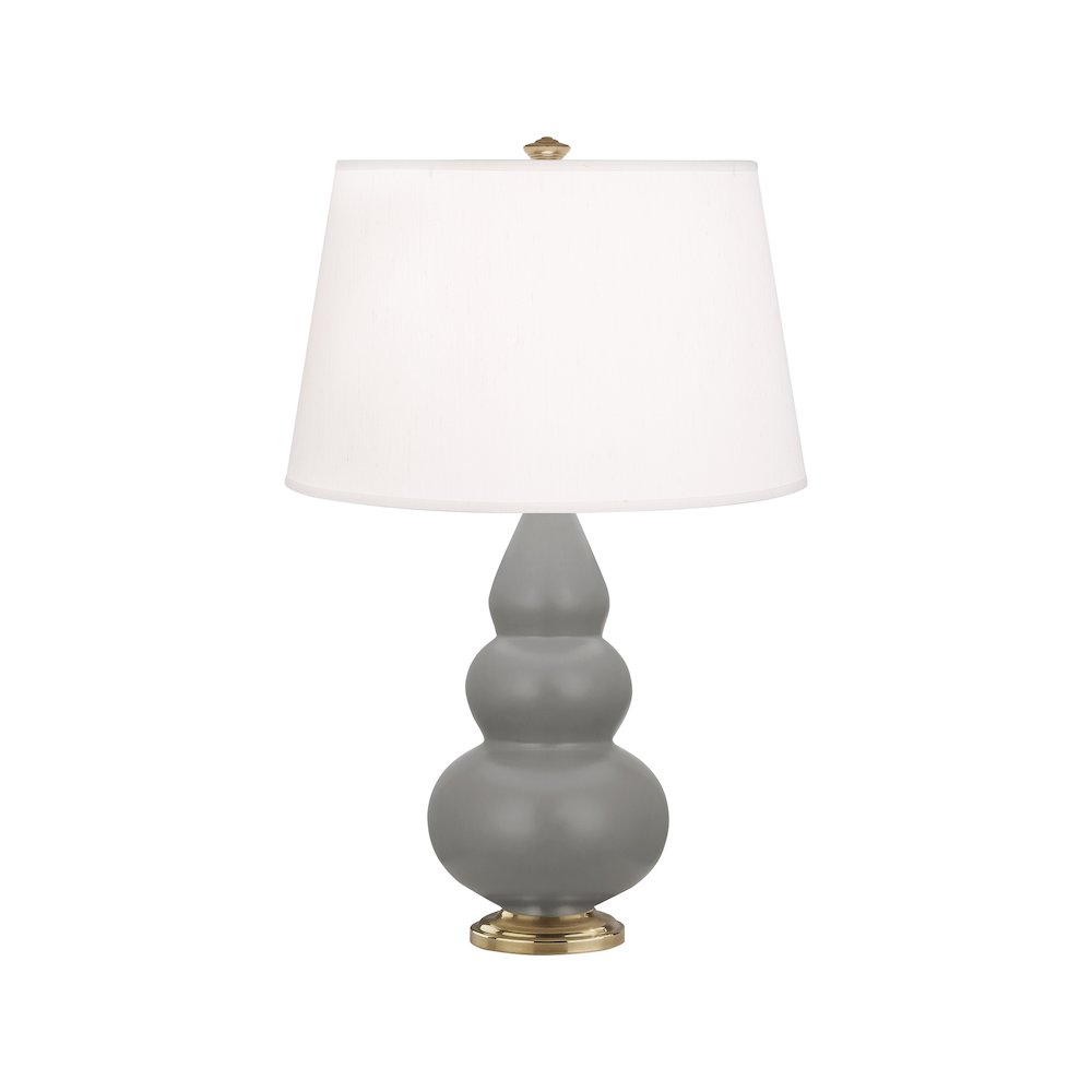 Matte Smokey Taupe Small Triple Gourd Accent Lamp. Picture 1
