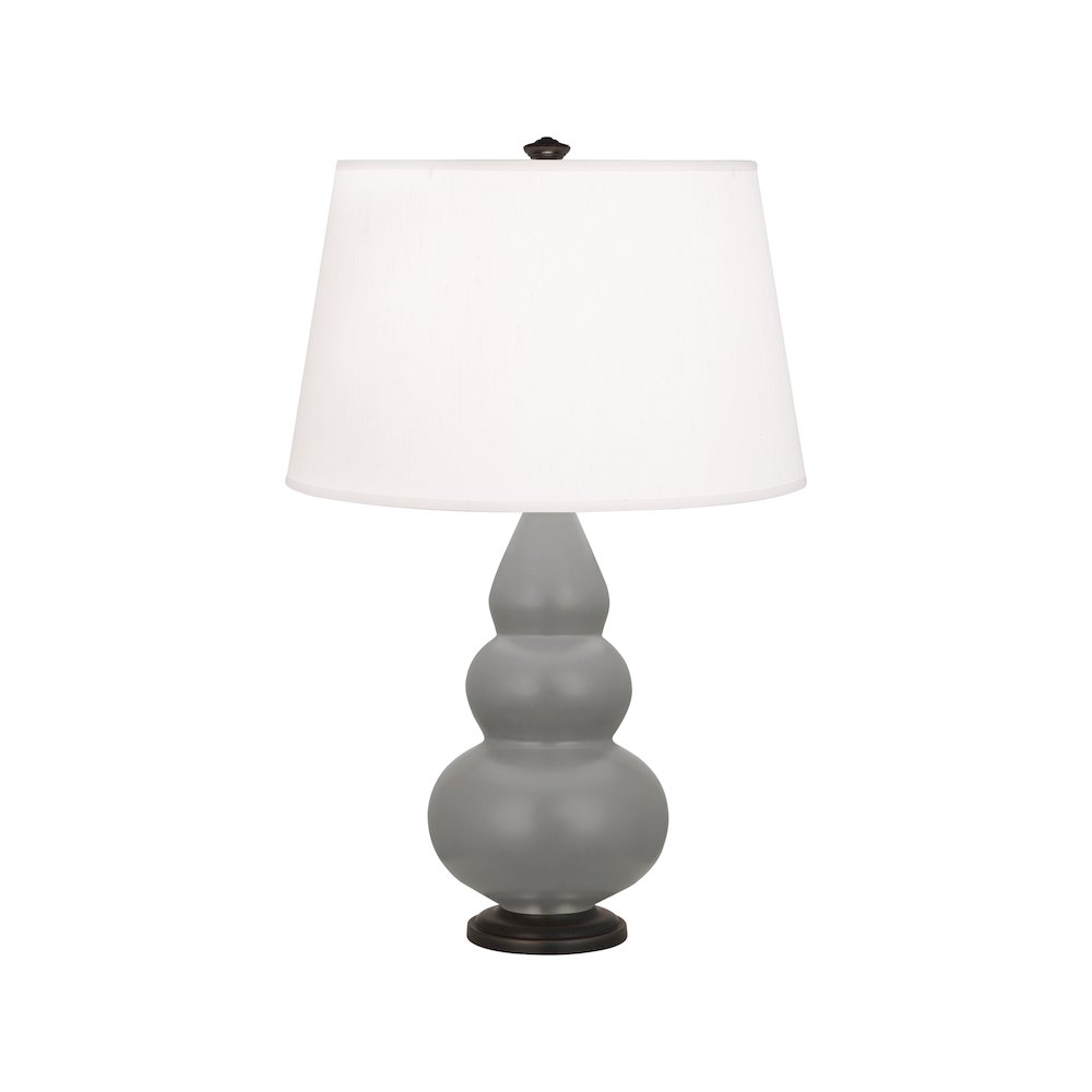 Matte Smokey Taupe Small Triple Gourd Accent Lamp. Picture 1