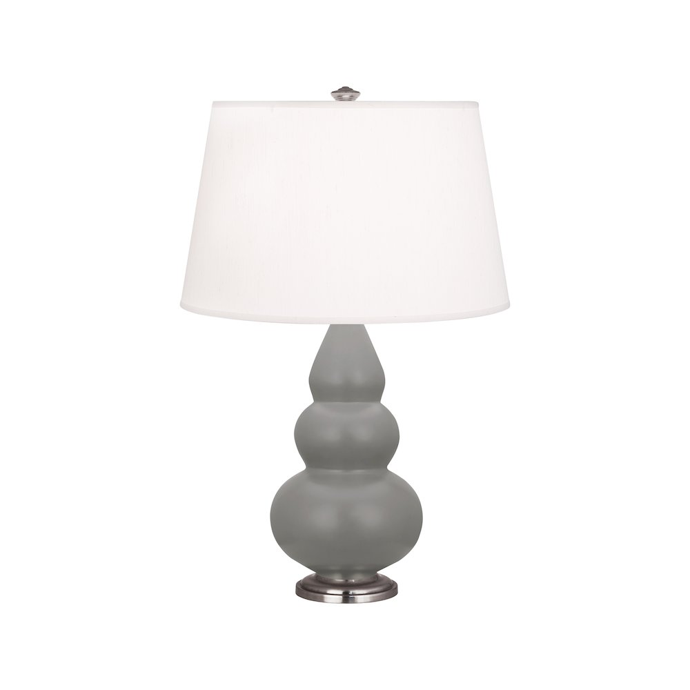 Matte Smokey Taupe Small Triple Gourd Accent Lamp. Picture 1