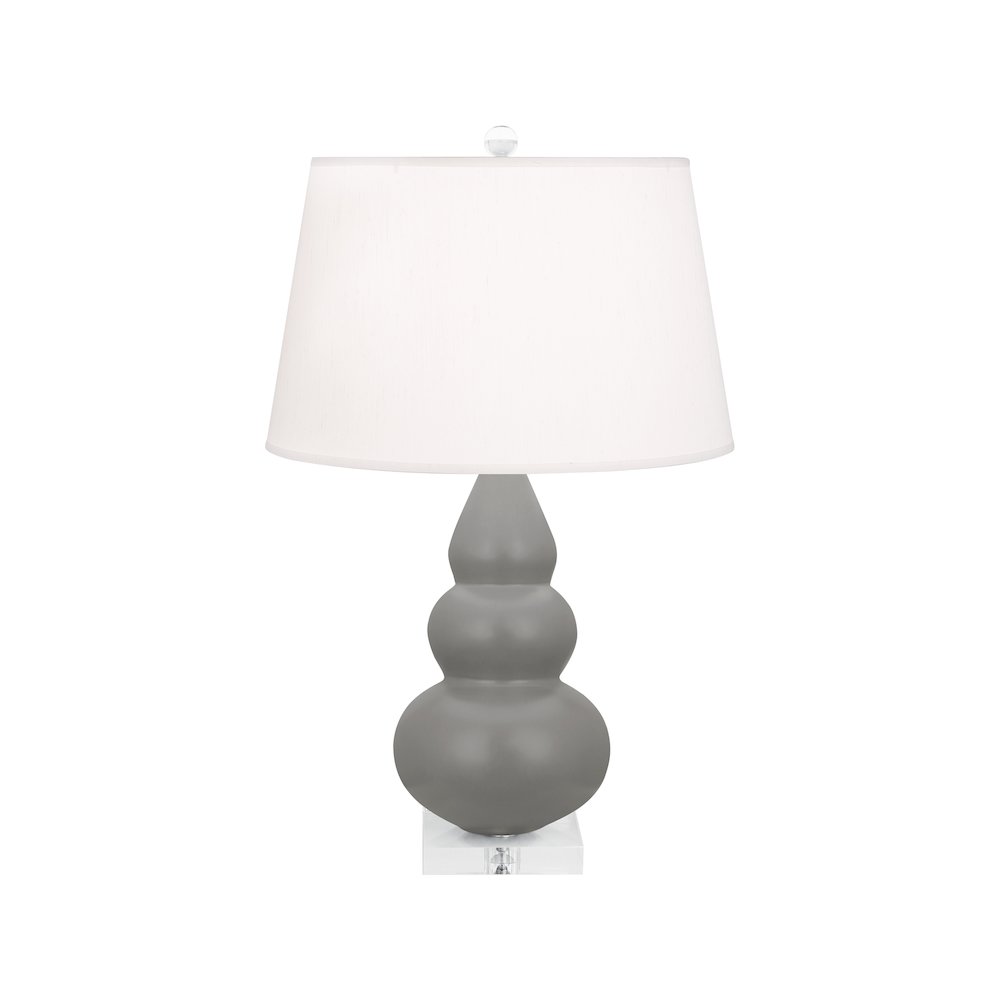 Matte Smokey Taupe Small Triple Gourd Accent Lamp. Picture 1