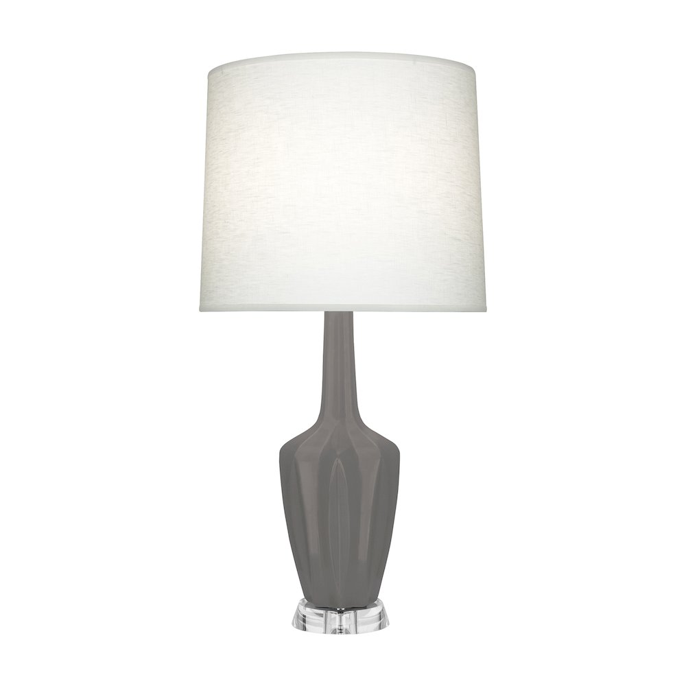 Matte Smokey Taupe Emma Accent Lamp in Matte Smokey Taupe Glazed Ceramic Color. Picture 1