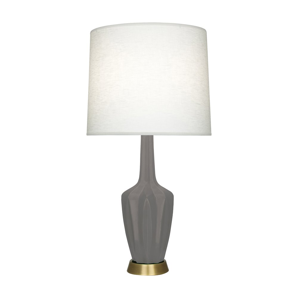 Matte Smokey Taupe Emma Accent Lamp in Matte Smokey Taupe Glazed Ceramic Color. Picture 1