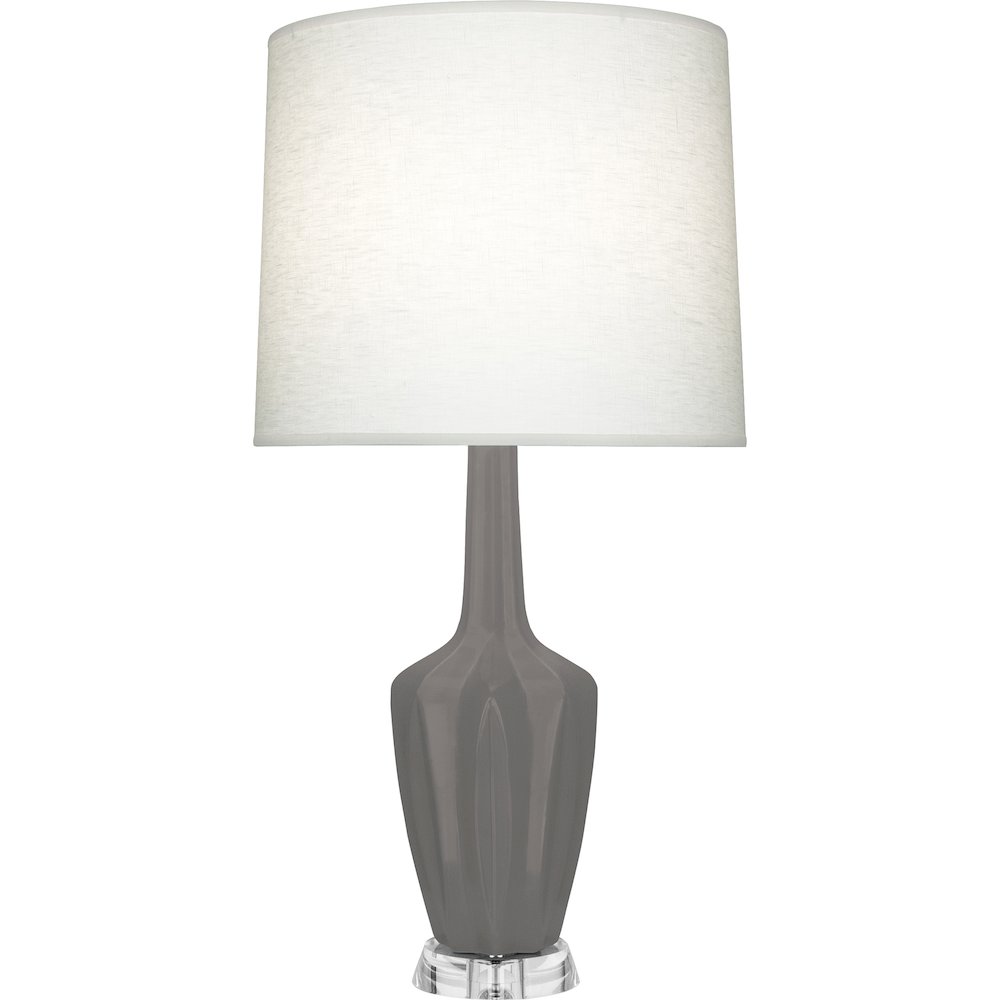 Matte Smokey Taupe Emma Table Lamp in Matte Smokey Taupe Glazed Ceramic Color. Picture 1
