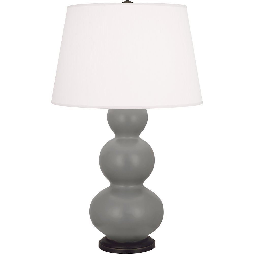 Matte Smokey Taupe Triple Gourd Table Lamp. Picture 1