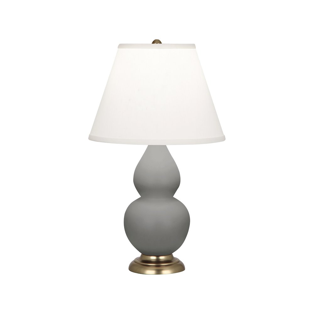 Matte Smokey Taupe Small Double Gourd Accent Lamp. Picture 1