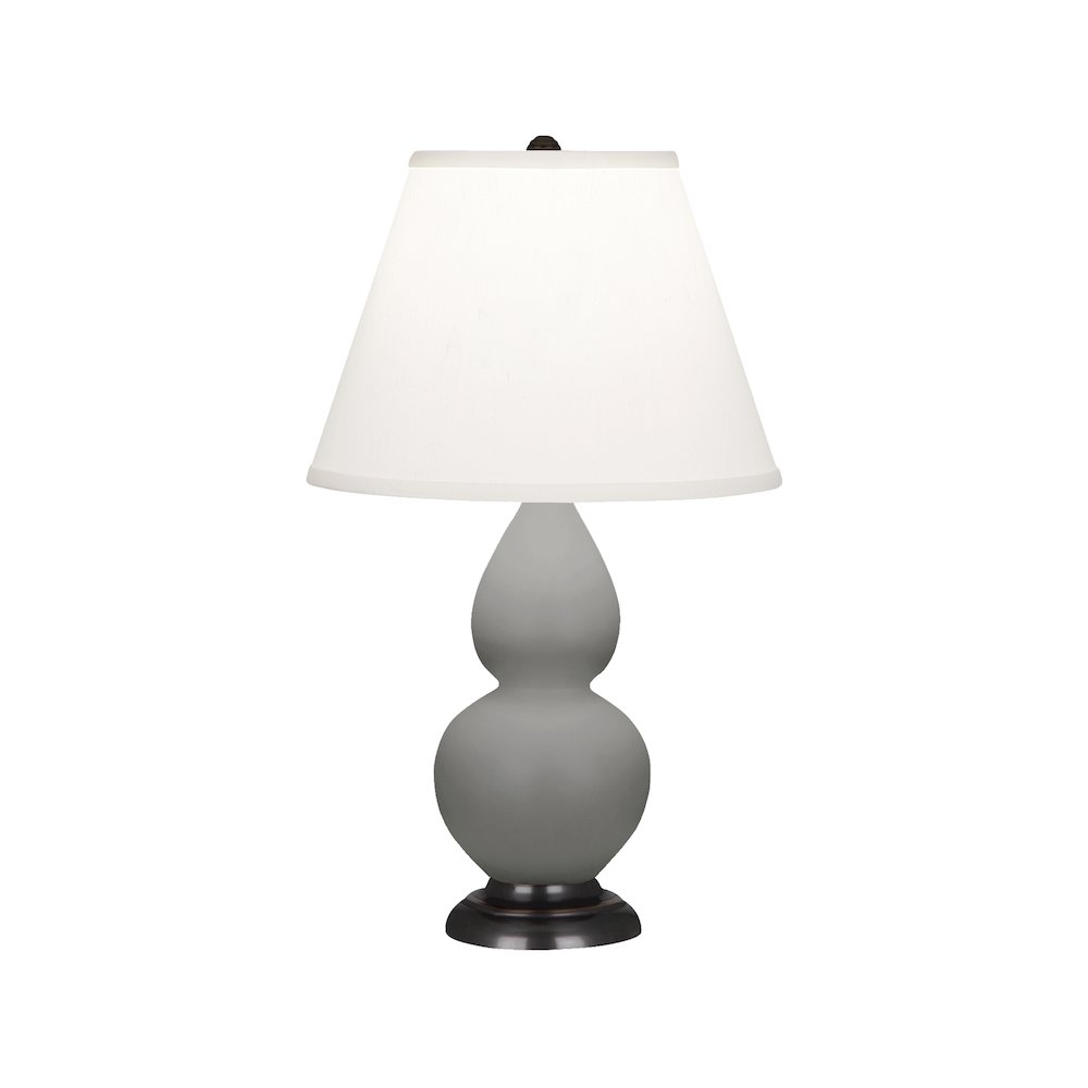 Matte Smokey Taupe Small Double Gourd Accent Lamp. Picture 1