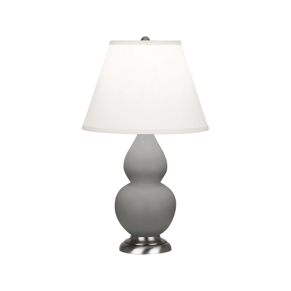 Matte Smokey Taupe Small Double Gourd Accent Lamp. Picture 1