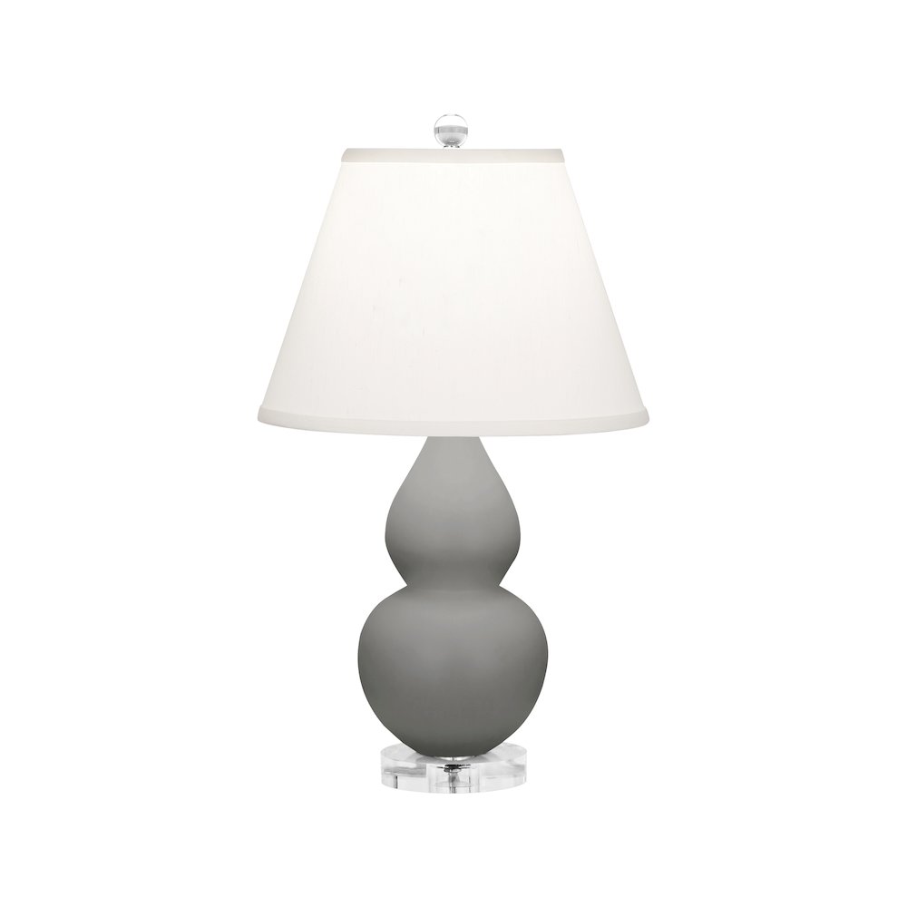Matte Smokey Taupe Small Double Gourd Accent Lamp. Picture 1