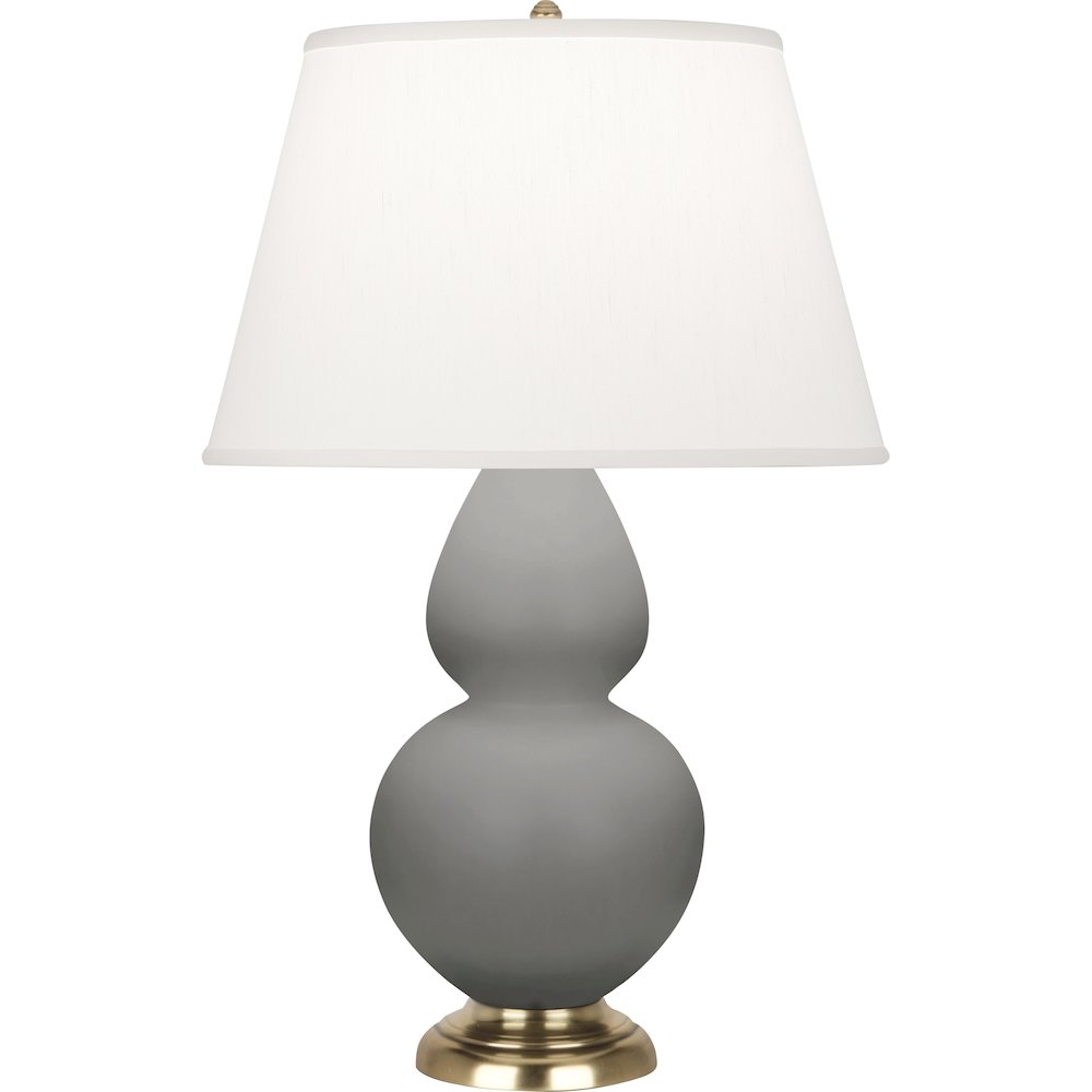 Matte Smokey Taupe Double Gourd Table Lamp. Picture 1