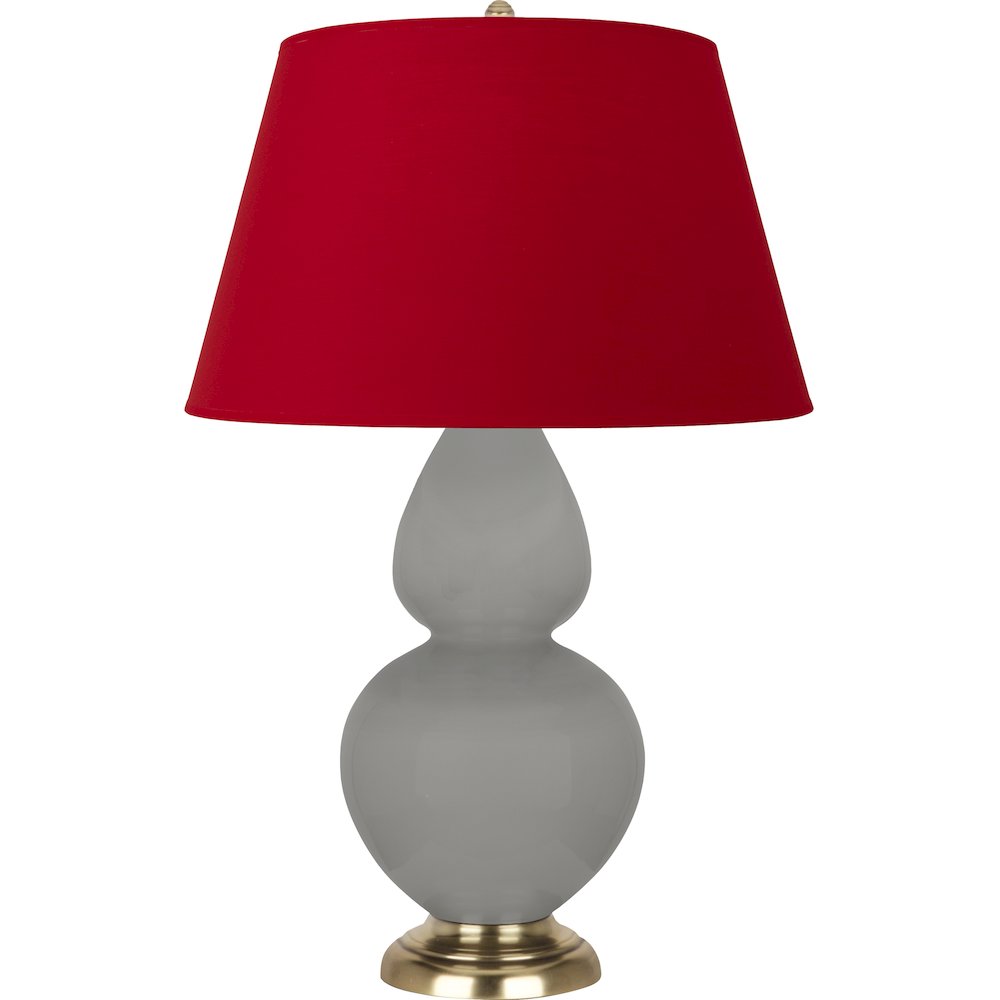 Matte Smokey Taupe Double Gourd Table Lamp. Picture 1