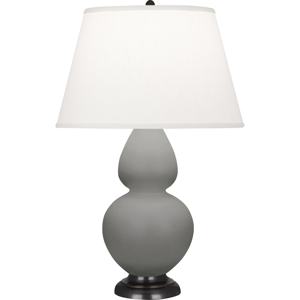 Matte Smokey Taupe Double Gourd Table Lamp. Picture 1