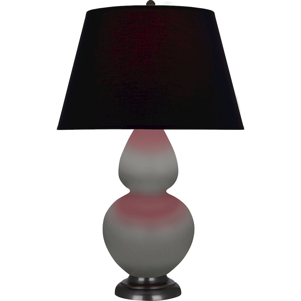 Matte Smokey Taupe Double Gourd Table Lamp. Picture 1