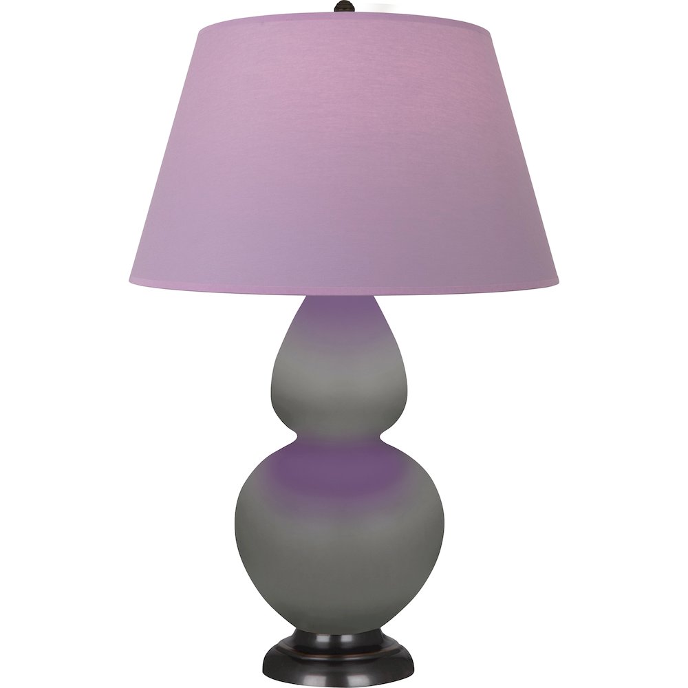 Matte Smokey Taupe Double Gourd Table Lamp. Picture 1